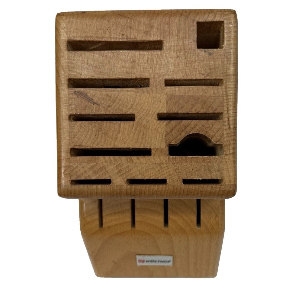 Wusthof 15-Slot Knife Block Storage Holder Organizer Natural Wood